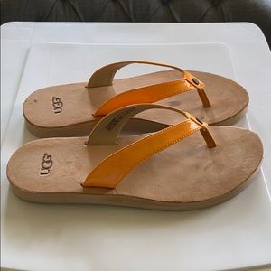 Orange UGG flops
